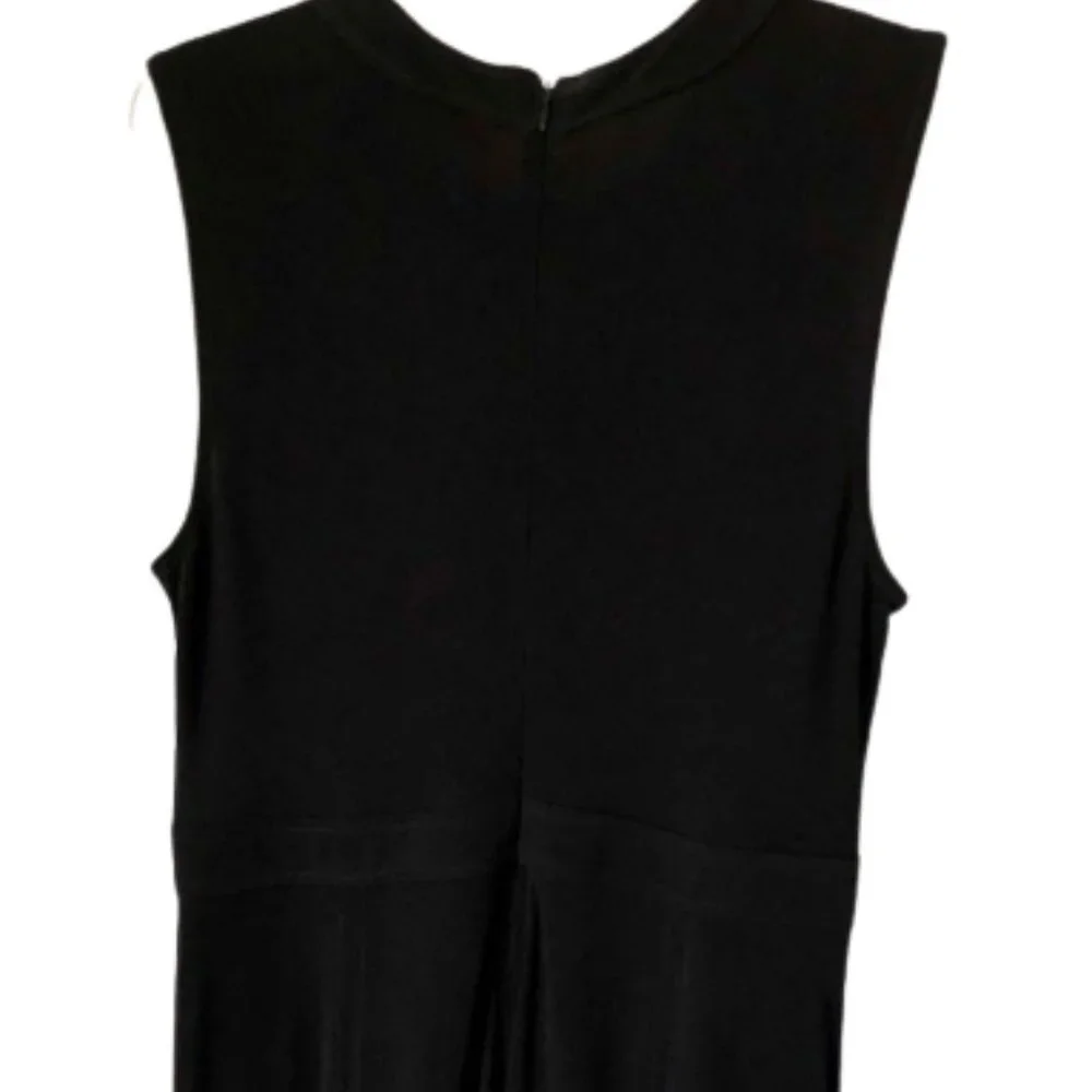 Tory Burch Black Midi Fit and Flare Shift Dress - Ruffle - 8